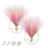 Pretty Jolly Boho Wall Decor, Metal Wall Art w/ Hanging Artificial Pampas Grass Pampas Grass