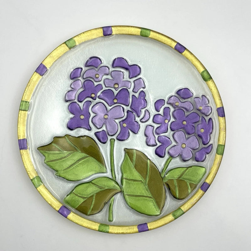 Fused Glass Plate Hydrangea Lilac Flower Lori Siebert Silvestri 11Ó Hand Blown Hydrangea