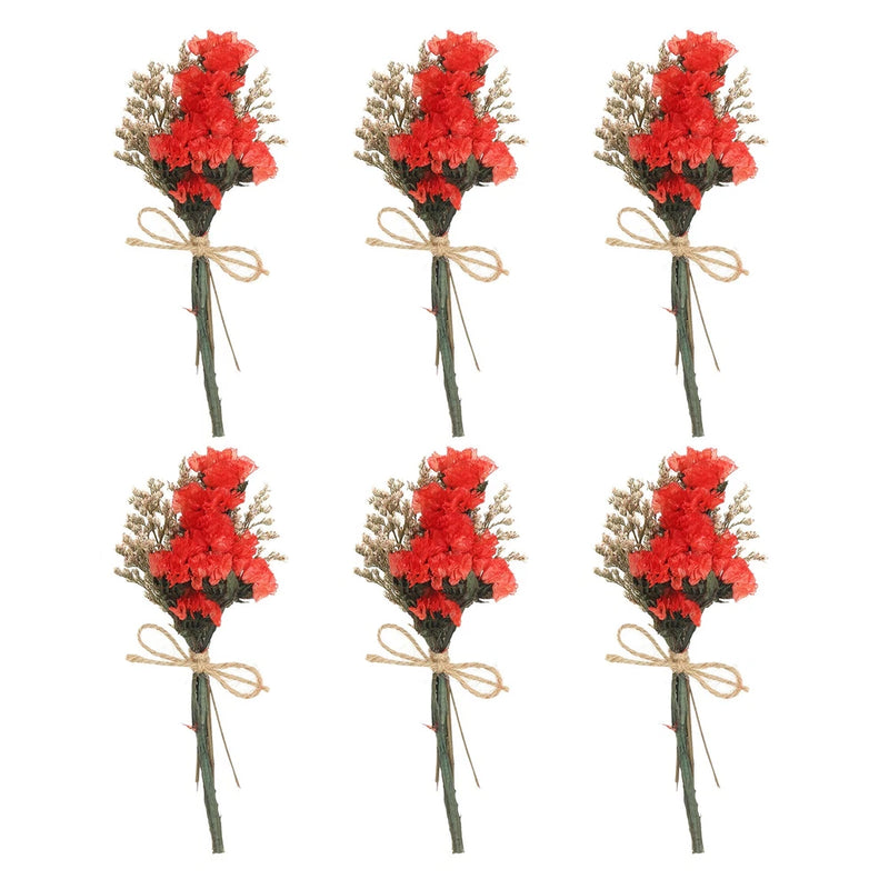 6 Pcs Mini Forget-me-not Dried Flower Bouquet Baby's Breath Boho Red Dried Flower