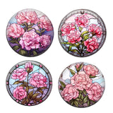 Set 4 Carnation January Birth Month Flower Magnets Faux Stained Glass Art Print Carnation