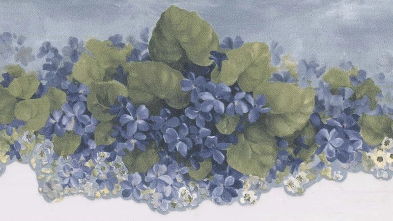 Norwall Blue Hydrangea Wallpaper Border 5.25" Flower Floral Sculptured 6 Yards Hydrangea