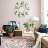 18inch Hydrangea Wreath Decor Simple Elegant Hanging Decorative Ornament Spring Hydrangea