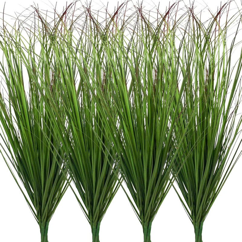 Artificial tall grass plant bundle with green blades and brown tips