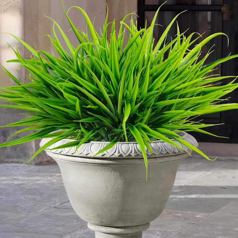 Uieke 12 Bundles Artificial Outdoor Plants UV Resistant Fake Grass Plants Faux Green Plant