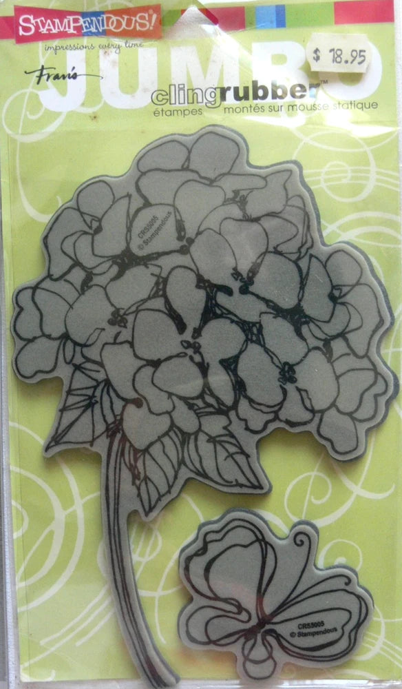 CLING JUMBO HYDRANGEA  PreCut Set - CRS5005Cling Rubber Stamp Stampendous SBox1 Hydrangea
