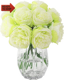 2 Bunches Artificial Peonies, 10 Heads Silk Peony Fake Flower Bouquets for Wedd Peony