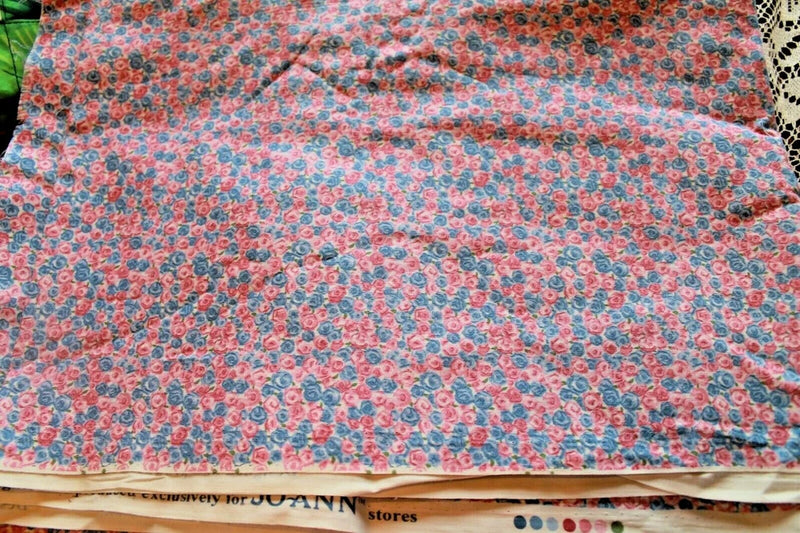 Small Pink & Blue Floral Jo-Ann Exclusive Quilt Fabric 44" Flowering Plants