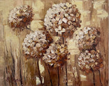 Original oil painting Hydrangea Brown tones floral art Hand painted Canvas Hydrangea