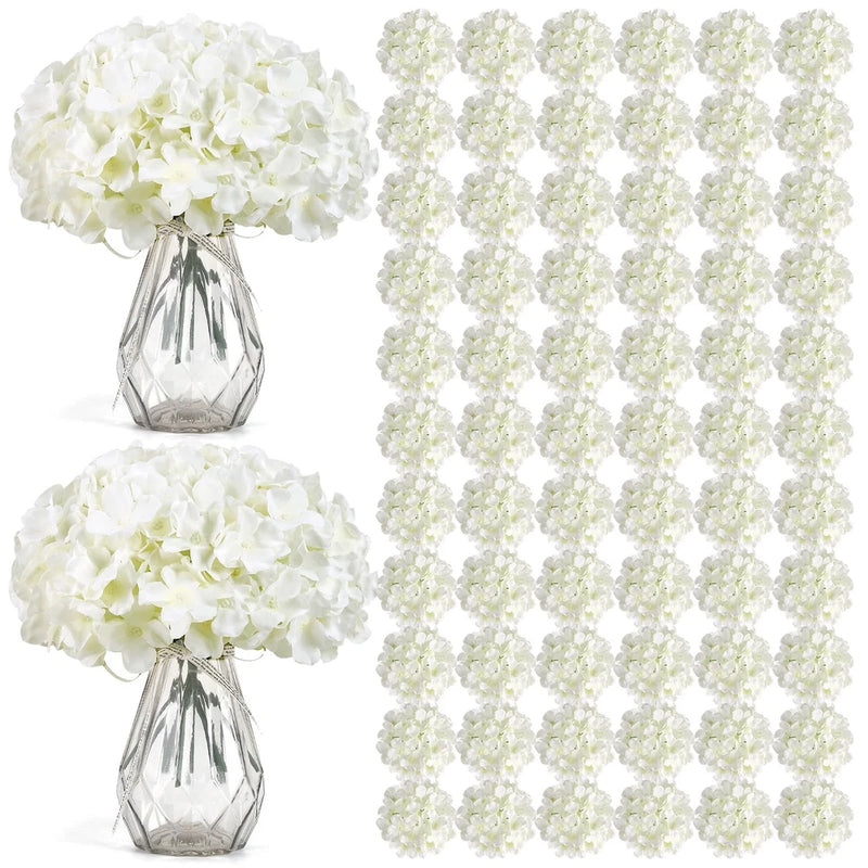 Auihiay 104 PCS Artificial Hydrangea Flowers, Silk Hydrangea Artificial Flowe... Hydrangea