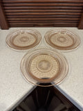 Vintage Pink Carnation Depression Glass Bread Plates - Set of 3 Carnation