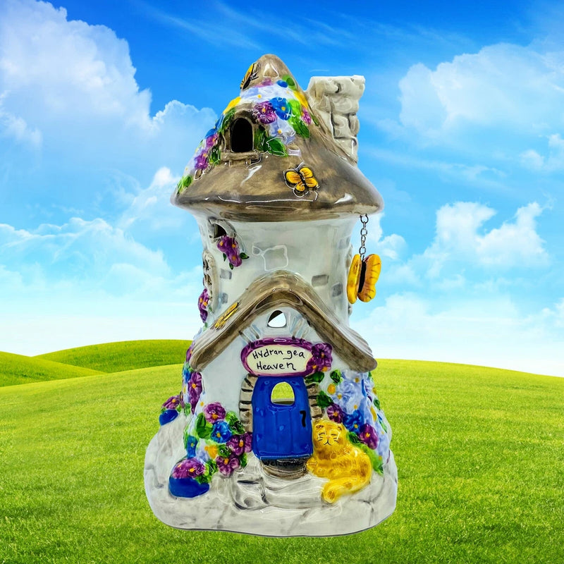 Blue Sky Clayworks: Heather Goldminc; Ceramic, Hydrangea Heaven Candle House Hydrangea