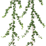 2Pcs Artificial Vines Ivy Garland, 6.5FT Fake Vine with Silk Green Leaves Fau... Green Plant