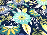 Richloom Outdoor Floral Blooms Fabric Blue Green Yellow Patio By The Yard Flowering Plants