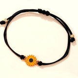 Allyson Aurora Sunflower Double Leather Strand Bracelet Gift Packaged Sunflower