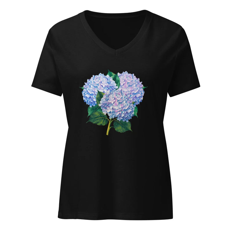 Hydrangea T-Shirt Ð Garden Lover Floral Tee WomenÕs relaxed v-neck t-shirt Hydrangea