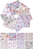 8 Pack Spring Cotton Fabric Fat Quarter Bundles, Pink Floral Cute Vintage Fabric Flowering Plants