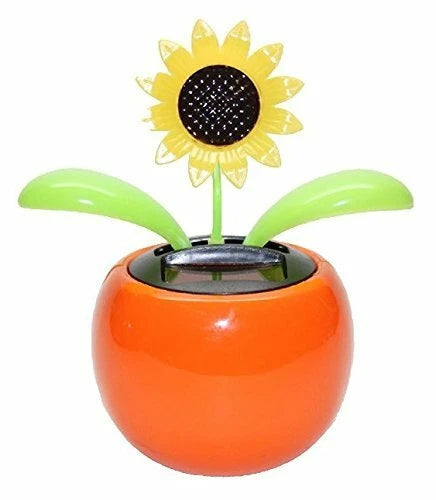 2 Solar Dancing Flowers ,Pink Daisy, Sunflower great happy thank you gift Sunflower