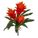 Nearly Natural 16Ó Double Bromeliad Artificial Flower Realistic Decor Set Of 6 Green Plant