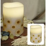 Home&Room Flameless Candle Pillar Sunflower 5.5" LED w/ On/Off Timer Night Light Sunflower