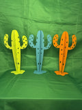 3pc 11.5Ó Small Fake Cactus Plant' Faux Steel Cacti Plants Artificial Homedecore Green Plant