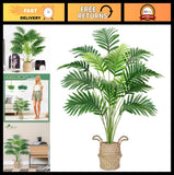 28" Faux Palm Tree - Artificial Potted Plant for Indoor/Outdoor Decor, Home & Of Green Plant