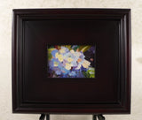 JENNIFER BLACK ORIGINAL PAINTING "BLUE HYDRANGEA" OIL on LINEN PANEL 4" x 3" Hydrangea