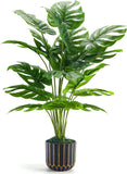 Der Rose Fake Plants Tall 28'' Artificial Monstera Faux 28", Green Green Plant