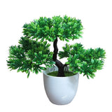 Tabletop Welcome Pine Tree with Pot Artificial Plant for Dining Room or Office Green Plant