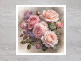 Romantic Chic Roses & Berries Bushel Fabric Panel Craft Sewing Quilt Block A290 Flowering Plants