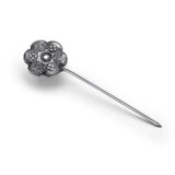 Handmade Peony Flower Tibetan silver Hair pin Accessory Jewelry Handcrafted Peony