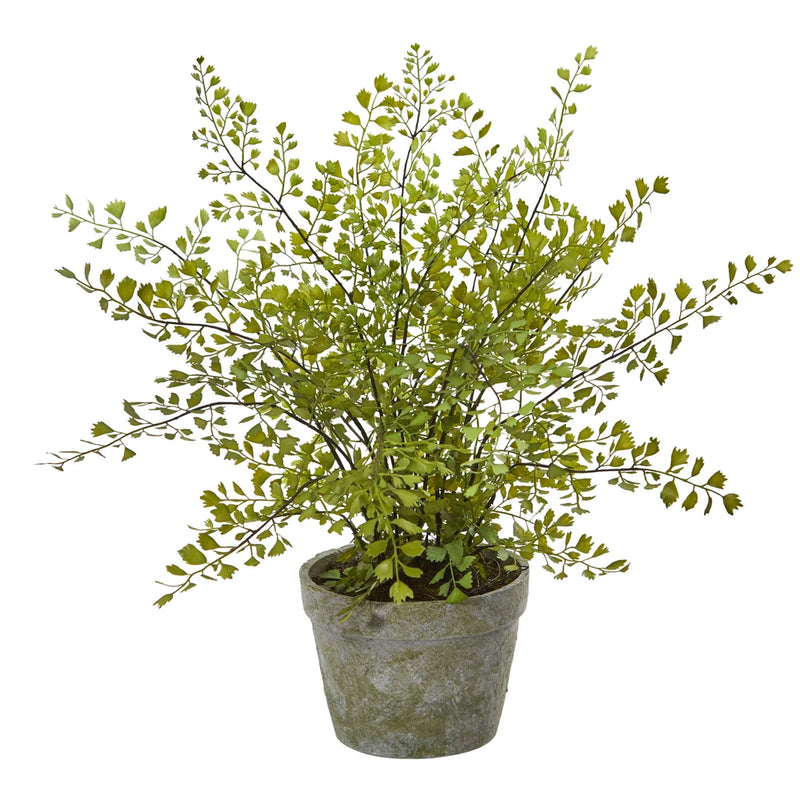 Maiden Hair faux Plant In Decorative Planter Natural Decor Green Plant