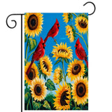 Welcome Cardinals  Sunflowers Garden Flag 12x18 Single Sided Spring Summer Decor Sunflower