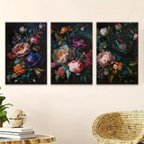 3pcs Peony Flower Wall Art Set Metal Print Ready to Hang Art Peony