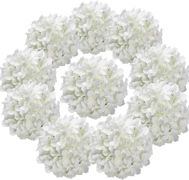 Flojery Silk Hydrangea Heads Artificial Flowers Heads with Stems for Home Weddin Hydrangea