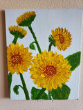 Handmade Painting Acrylic Art Panel 10x8x1/16in Decor Flowers Sunflower Garden Sunflower