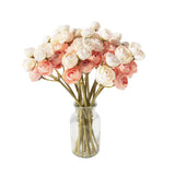 18 Pcs Artificial Silk Rose Flowers Persian Ranunculus Bouquet Pink Decor Ranunculus