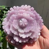 432g Lepidolite Peony Stone Bloom For Calm Anxiety Relief Crystal Flower Decor Peony