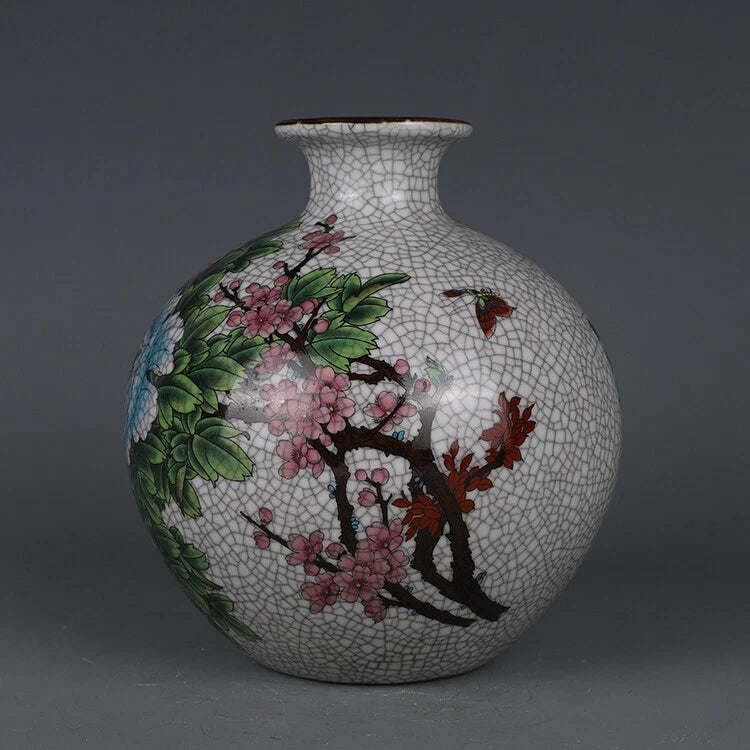 5.6 "China manual porcelain Qing Dynasty Qianlong Pastel Peony flower pattern Peony
