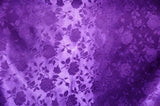 Purple Jacquard fabric Satin Floral drapery tablecloth  58" wide Flowering Plants