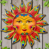 Metal Sun Flower Wall Decor,13inches Sun Wall Art Hanging Decoration for Indoor Sunflower