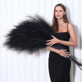 8 Pcs 45 Inch Tall Faux Pampas Grass Decor, Large Artificial Black Pompous Grass Pampas Grass
