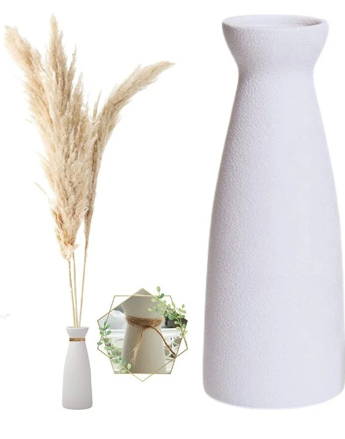 W.Z White Ceramic Vase for Pampas Grass Modern Boho Home Decor Style Perfect ... Pampas Grass