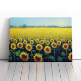 Wondrous Sunflower Field Canvas Wall Art Print Framed Picture Decor Living Room Sunflower