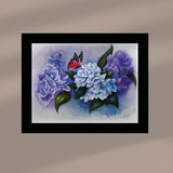 Hydrangea Flower Watercolor Art Print 8x10 Wall Art Decor Blue Purple Botanical Hydrangea