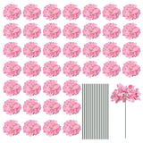 Silk Hydrangea Flowers, Deep Pink Artificial Flowers for Wedding 64 Set Hydrangea