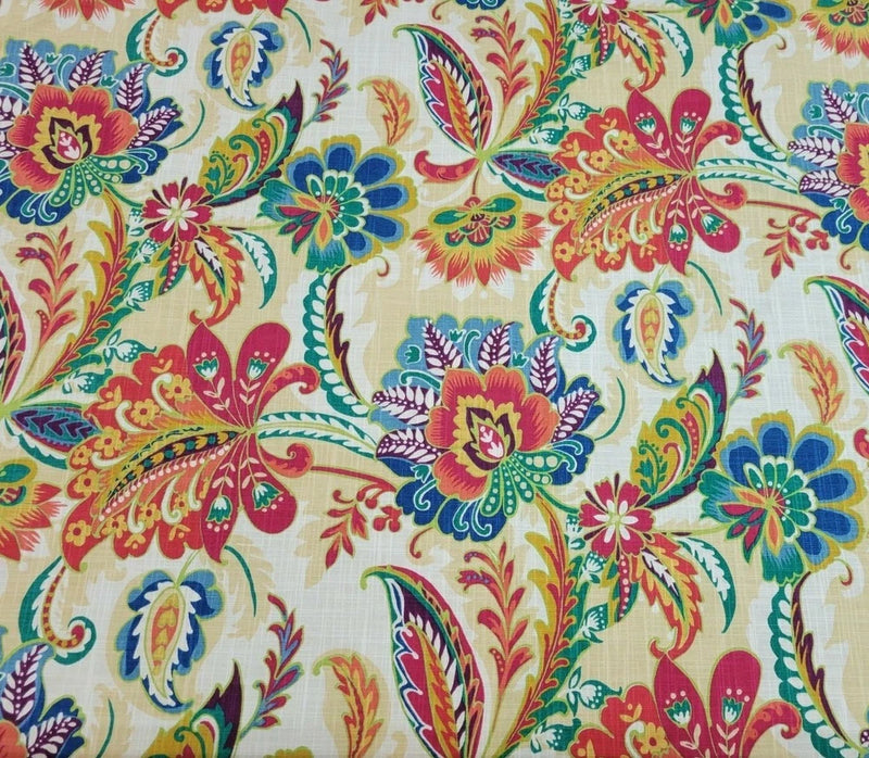 Ayer In Jewel BTY Richloom 100% Cotton Slub 54" Wide Floral Flowering Plants