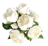 Artificial Peony Flowers 6 Pack 14Inch Milky White Real Touch Latex - Home De... Peony
