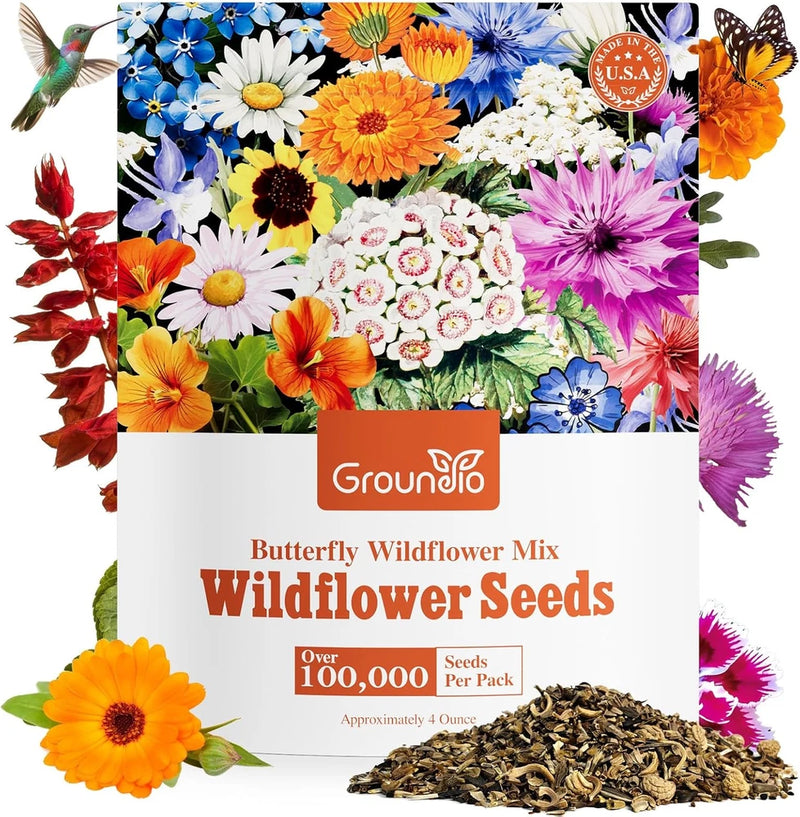 All Perennial Wildflower Seeds Bulk 1/4 Lb 100000+ Seeds 26 Variety Mix with Garden Plants