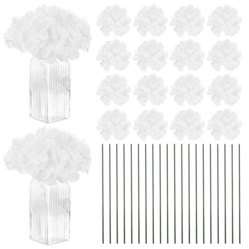 40-Pack Silk Hydrangea Flowers for Home Decor [White] Hydrangea