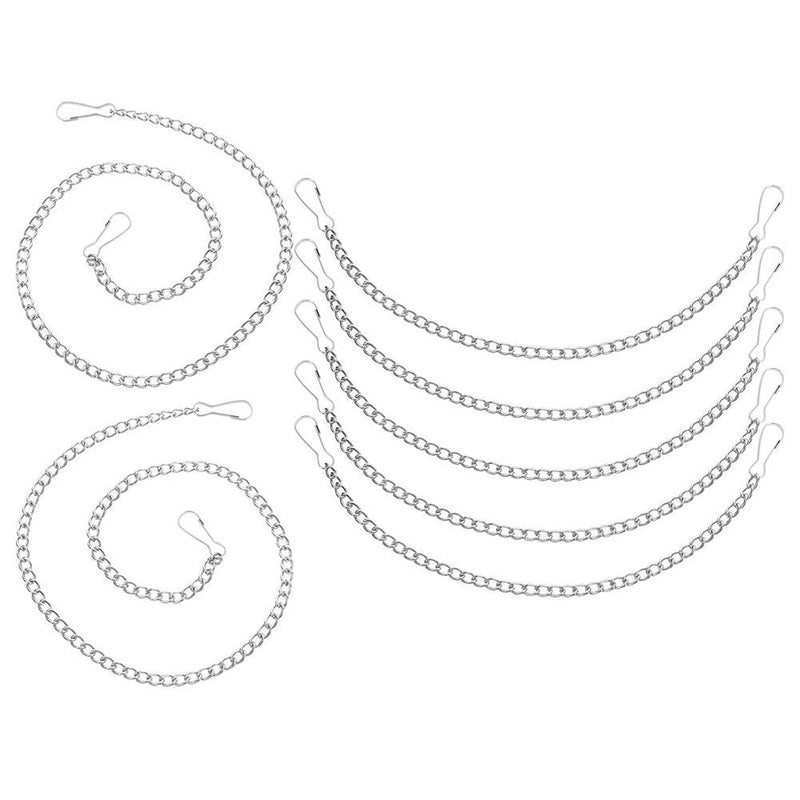 7 Pcs Tag Chain Hanging with Clips Garden Metal Chains Billboard Garden Plants